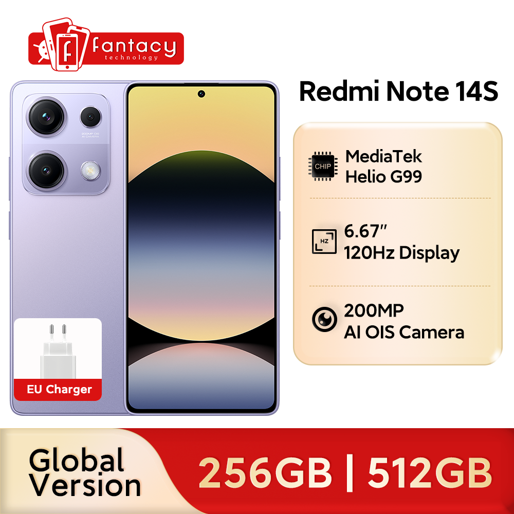 Смартфон Redmi Note 14S, камера MediaTek Helio G99 Ultra 200MP pro grade Al, экран 6,67 дюйма AMOLED 120 Гц, 5000 мАч