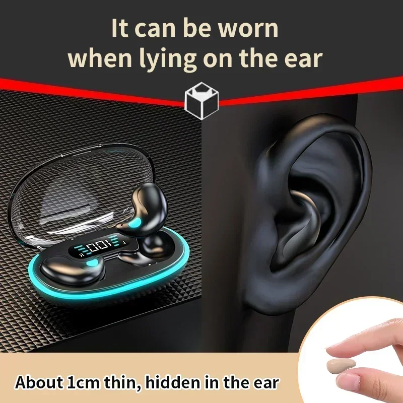 X55 mini sono invisível sem fio bluetooth 5.0 fones de ouvido ipx5 à prova dwaterproof água com cancelamento ruído controle toque