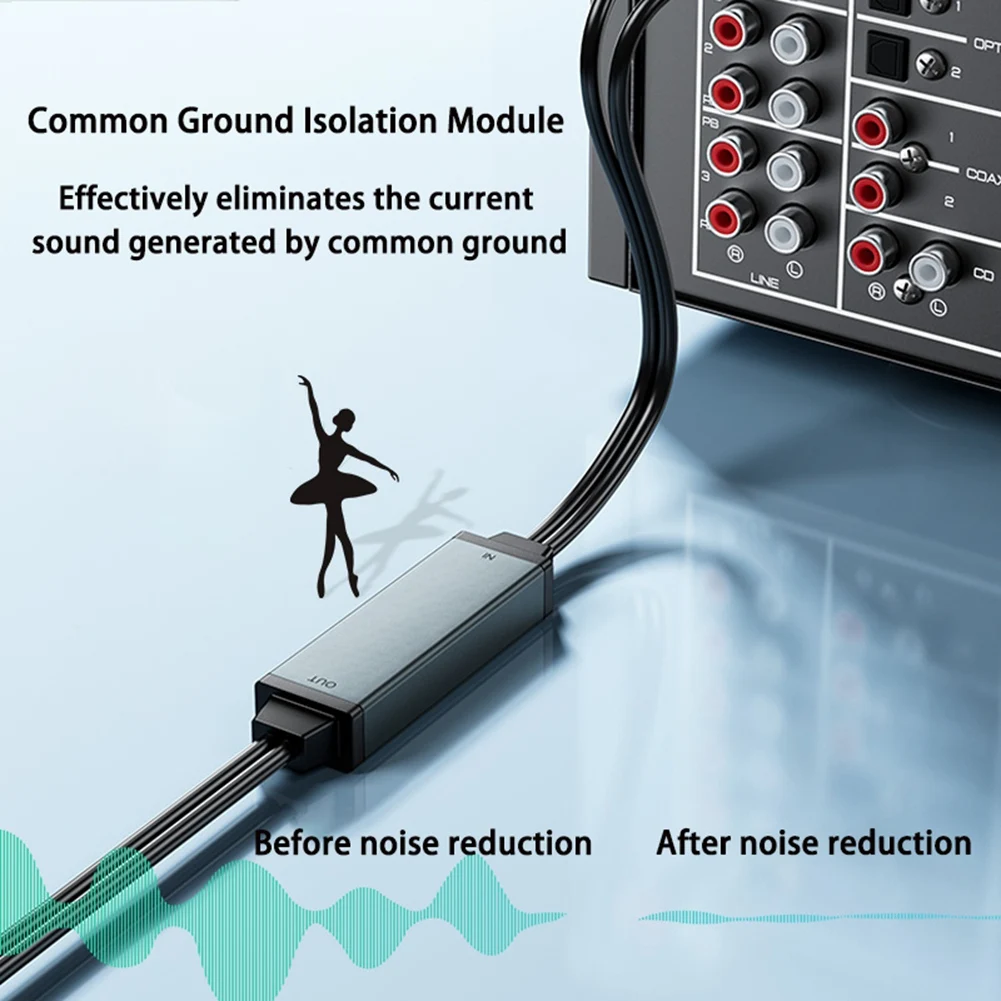 AV100C für RCA Audio Isolator Common Ground Noise Filter 3,5mm Anti-Interferenz Noise Canceller Car Audio Home Stereo XY