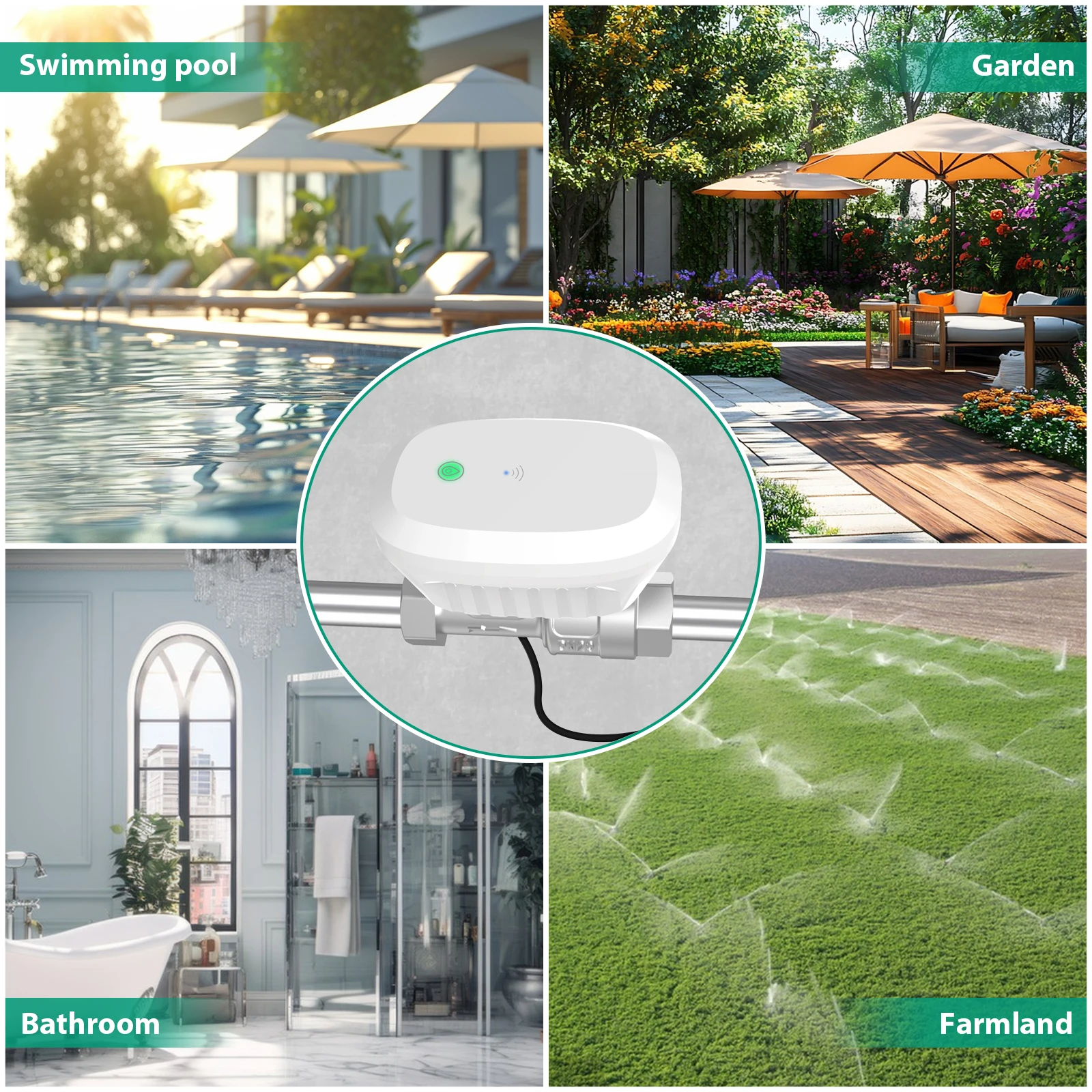 Tuya WiFi Smart Control Wasserventil Wasserdurchflussverbrauchsmesser Temperaturfunktion Intelligente Hausautomation DN20 3/4" BSP