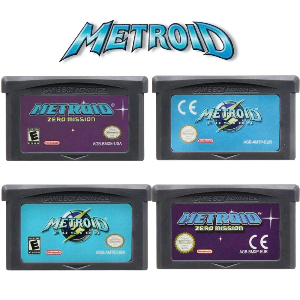 GBA Spielkonsolen-Spielkassette, 32-Bit-Video, Metroid-Serie, Fusion Zero Mission, US-Version, europäische Version. Klassische Nostalgie