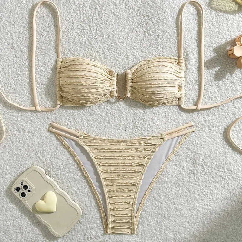 Maillot de bain sexy pour femmes, ensemble deux pièces, style brésilien, pour baigneurs de piscine, vêtements de plage, été, 2025