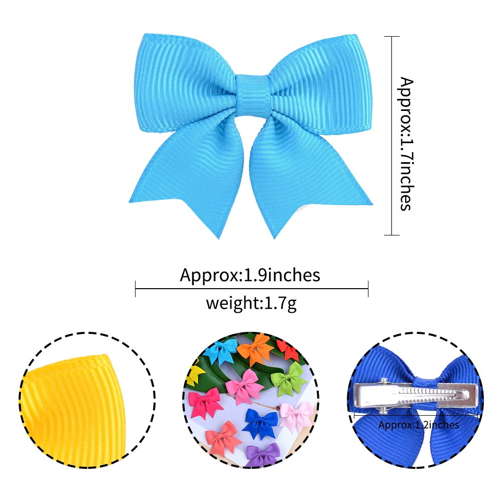 10 pz/set Colore Solido Per Bambini Archi Fermagli Per Capelli per Le Neonate Fatti A Mano Nastro Bowknot Tornante Barrettes Accessori Per Capelli di Capodanno
