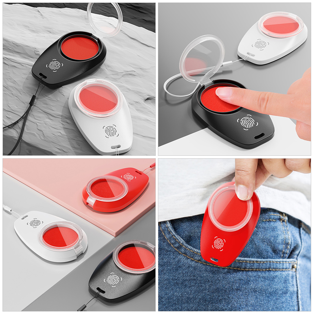 3 uds almohadilla de impresión de huellas dactilares notario identificación de tinta roja impresión Mini sello Abs