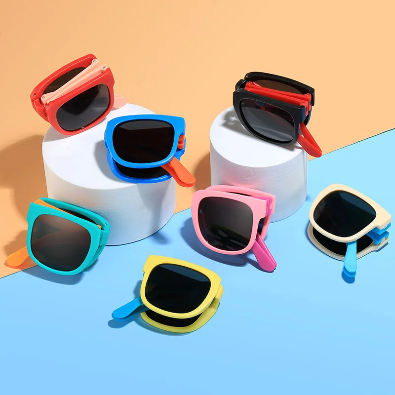 Gafas de sol plegables para niños Gafas de sol portátiles para niños y niñas Protección UV Gafas para niños con estuche