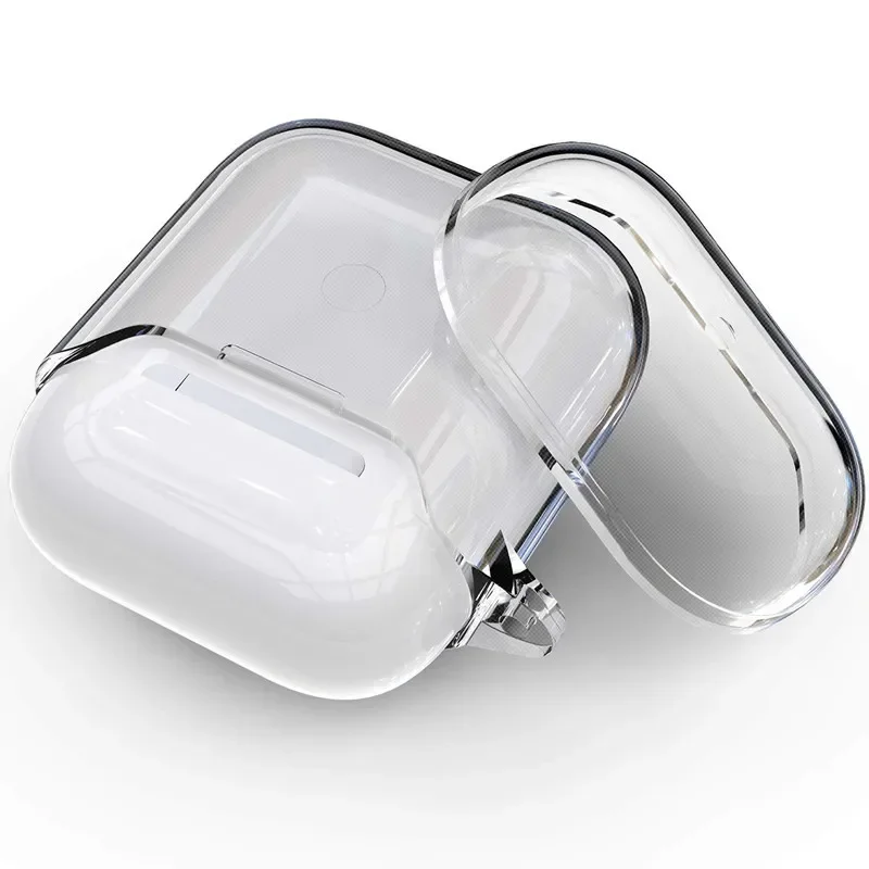 Trong Suốt Trường Hợp Cho AirPods Trường Hợp Không Dây Bluetooth Tai Nghe Vỏ Bảo Vệ Cho AirPods 2 1 PC Trong Suốt Cứng Vỏ