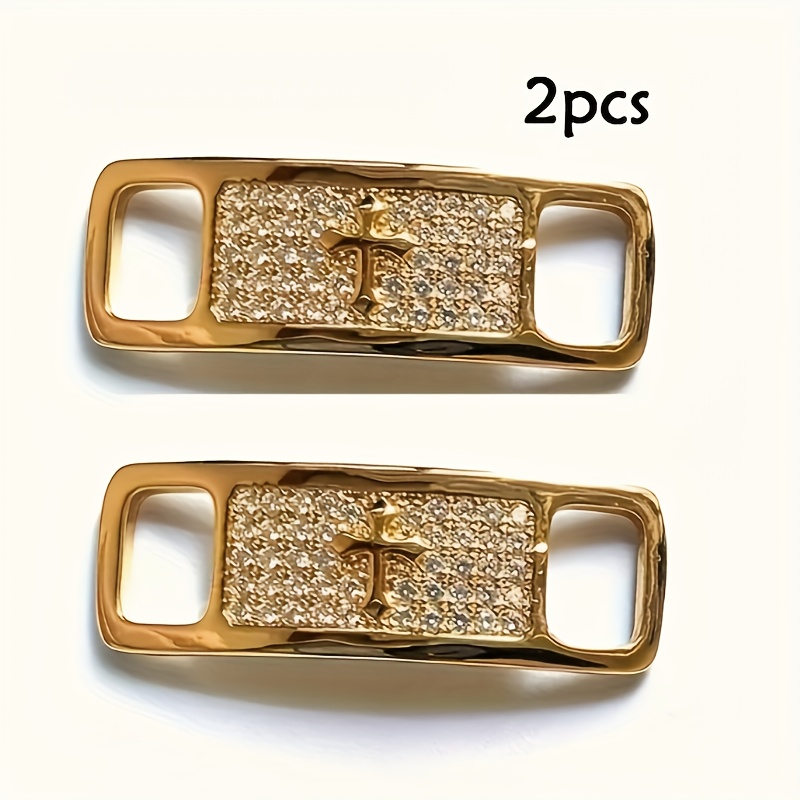 2 hebillas de cordones de aleación elegantes: accesorios de bricolaje de moda para botas y joyas, cordones