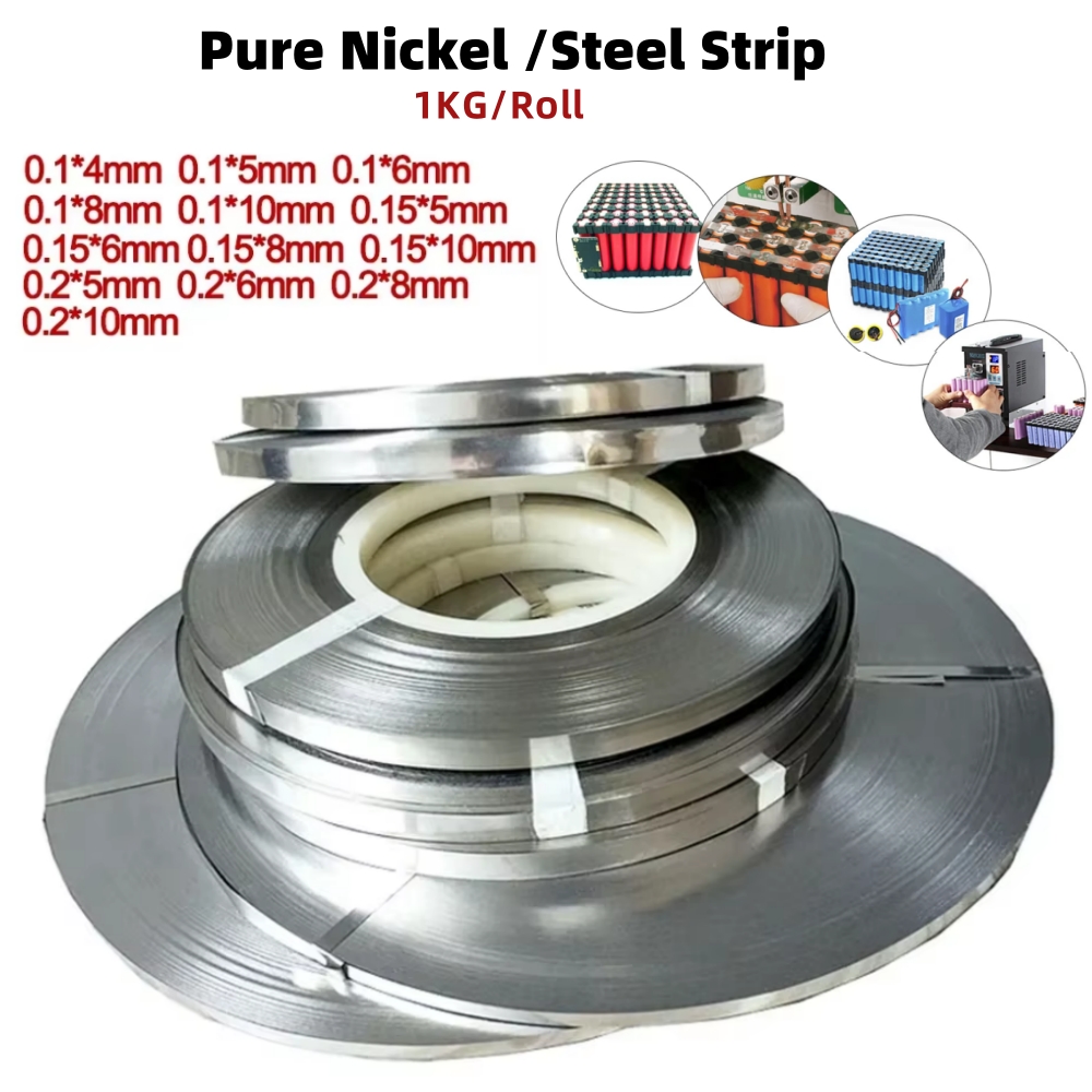 1 kg reiner Nickelstreifen, 99,96 % hochreiner Nickelgürtel, Verwendung für 18650 Lithium-Akku, Punktschweißstreifen, alle Größen, Nickelband