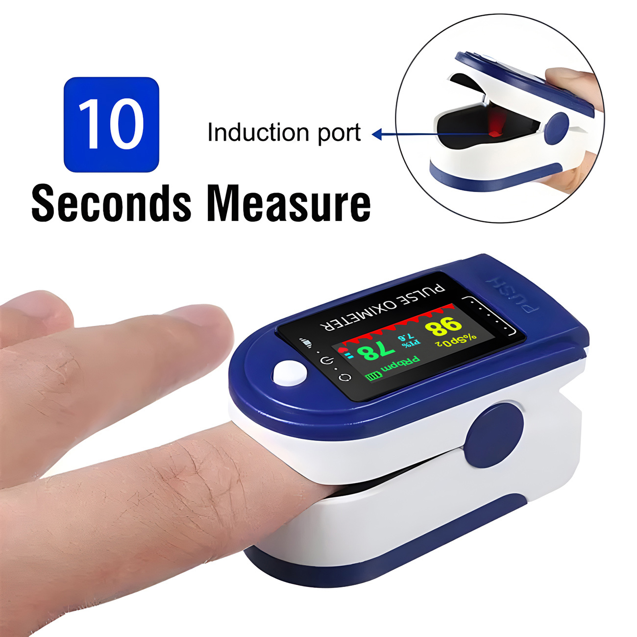 Finger Clip Oximeter Home TFT Oximeter Blood Oxygen Meter Portable Visual Fingertip Pulse Oximeter Saturation SpO2 Monitor