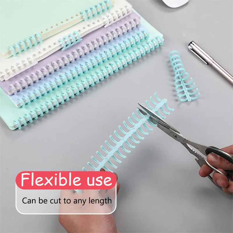 5PCS 30 Hole Loose Leaf Binder Spiral Ring Book Binder Binding Spiral Ring Binder ZDHC03