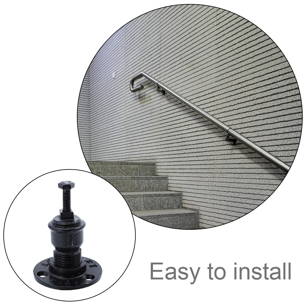 Support de main courante en fer de qualité supérieure, 2 pièces, Style industriel, Support de garde-corps d'escalier, Support de montage de remplacement pour escaliers intérieurs
