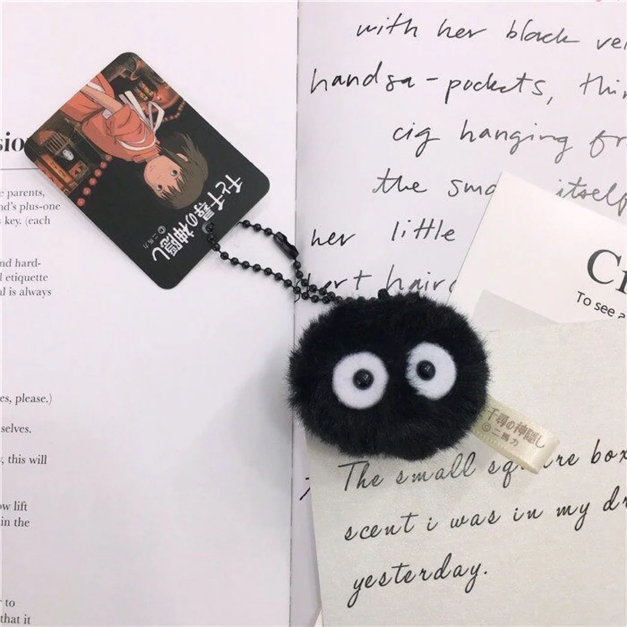 1 piece of plush small coal ball keychain Qianyuan Qianxun pendant suitable for Miyazaki Hayao anime fans backpack charm courtya