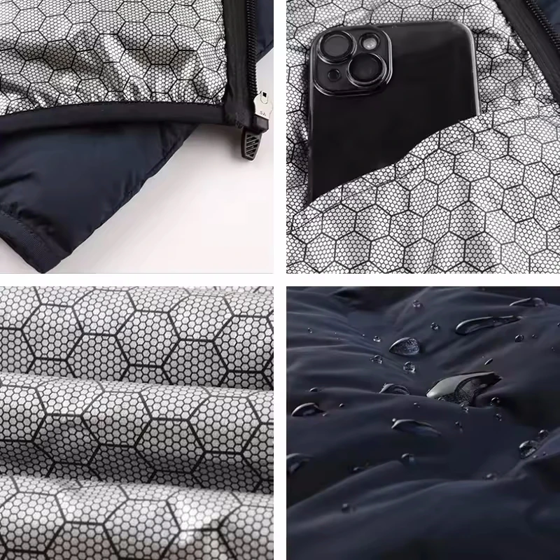 Grafeen Zelfopwarming Witte Eend Donsjack Mannen 8xl 7xl Winddicht Stand Kraag Klassieke Warme Winter Geplooide donsjacks Mannelijke