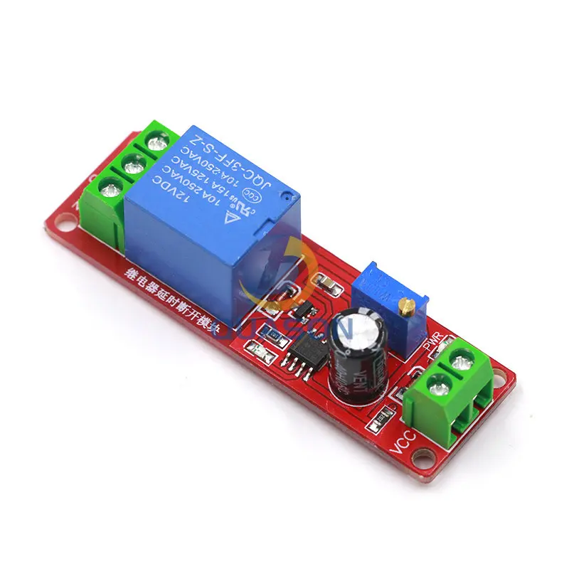 Interruptor de temporizador NE555 DK555, módulo de desconexión ajustable, módulo de relé de retardo de tiempo DC 12V, Escudo de relé de retardo 0 ~ 10S