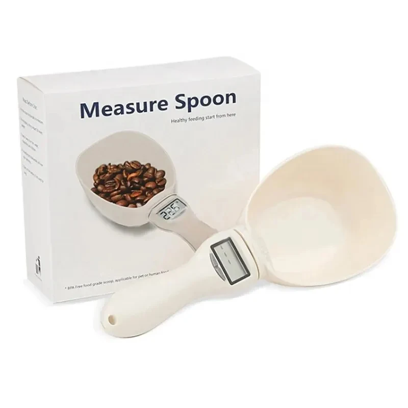 Pet Dog Food Measuring Spoon Scale Smart Pet Food Scale with Measuring Spoon Digital LCD Display Kitchen Scale for Dog/Cat