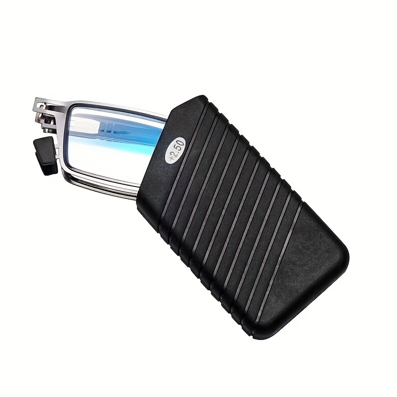 Draagbare metalen opvouwbare leesbril met anti-blauw licht en high-definition krasbestendige lenzen, unisex cadeau