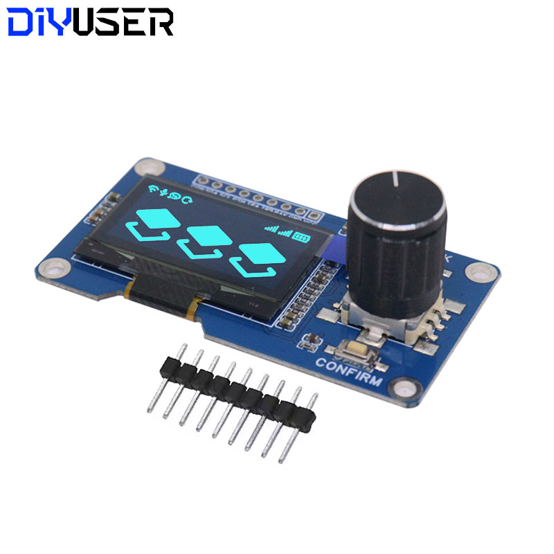 DIYUSER 1.3-inch OLED Display Module (White/Blue) EC11 Rotary Encoder Button  IIC Interface LCD Screen for Arduino Projects