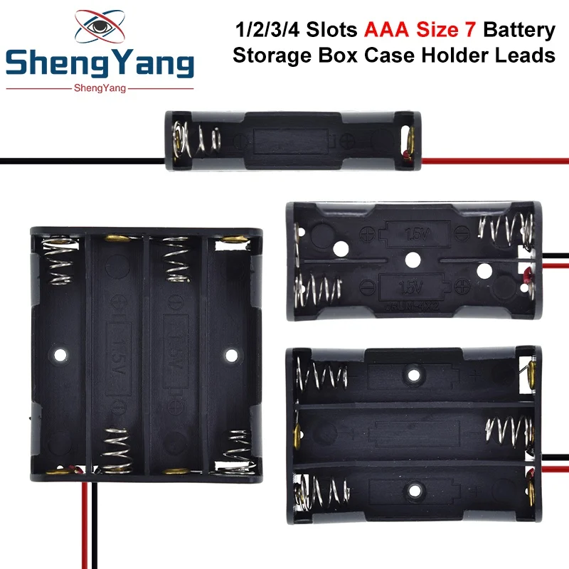 1 AAA Size 7 Pin Lưu Trữ Hộp Ốp Lưng Giá Đỡ Dẫn Với 1 2 3 4 Khe Cắm Hộp Đựng Túi DIY chuẩn Pin Sạc
