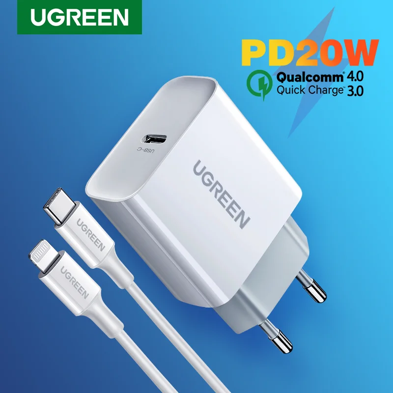 UGREEN Sạc Nhanh Quick Charge 4.0 3.0 QC PD Sạc 20W QC4.0 QC3.0 Sạc Nhanh USB Type C Cho iPhone 13 12 Xs 8 Điện Thoại Xiaomi PD Sạc