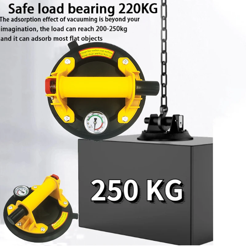2 pçs 1 pçs 8 Polegada ventosa a vácuo 250kg bomba de ar ventosas para vidro levantador resistente para telha granito vidro levantamento manual