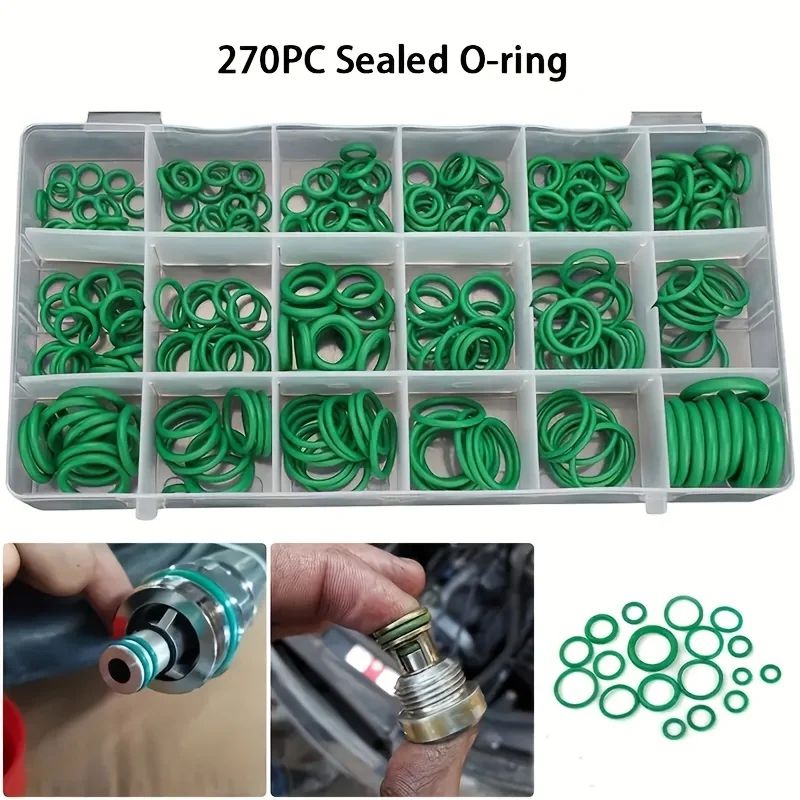 270 Stuks 18 Maten Rubber Airconditioning O-ringen Universele Auto Auto Reparatie Tools Koelmiddel Ring Sets Met Plastic doos Kit Set