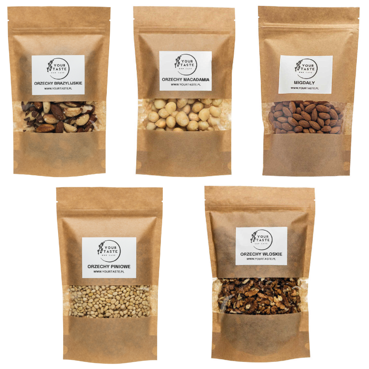 Keto XXL - Macadamia 250g + Pini 250g + Brazylijskie 500g + Włoskie 500g + Migdały 500g