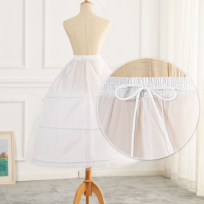 Alta qualidade branco 3 aros a-line anágua crinolina deslizamento underskirt para vestido de baile vestido de casamento
