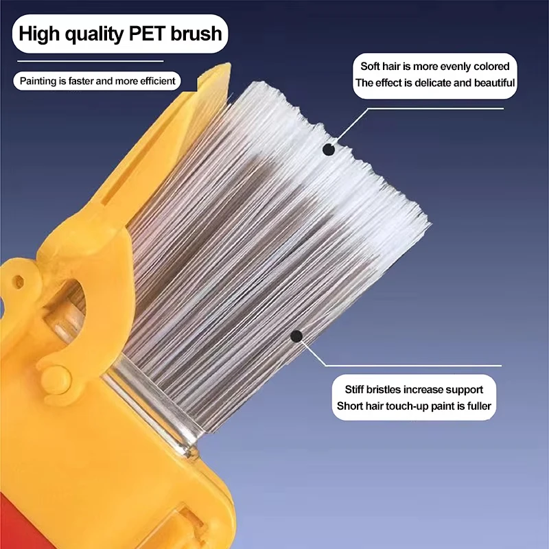 Pincel de canto profissional para paredes e tetos - Ferramenta portátil para aparar bordas com corte limpo para tinta látex, ideal para ambientes internos/oterários