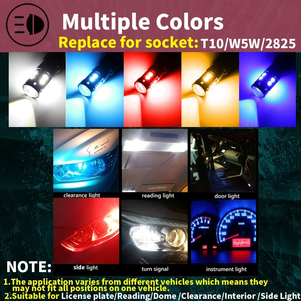 2 ชิ้น Super Brigh T10 W5W 168 192 ไฟท้าย Led สีขาว 3030 10SMD 12 โวลต์รถ Led โคมไฟอัตโนมัติ CANBUS ไม่มีข้อผิดพลาดรถ Marker ที่จอดรถหลอดไฟ