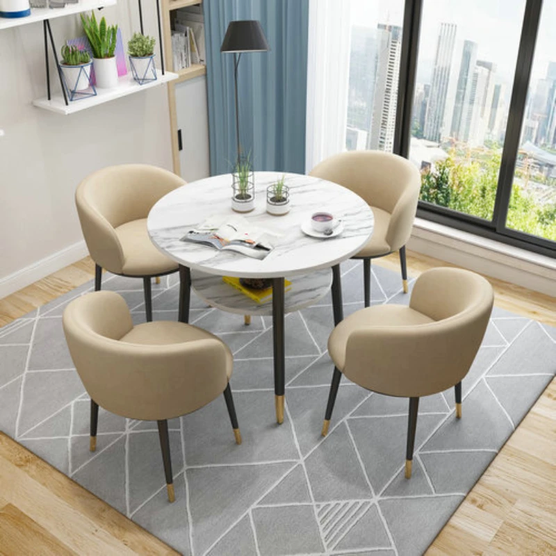 Marmurowe białe zestawy stolików kawowych Małe kamienne zestawy stolików kawowych z akcentem podłogowym Vintage Conjunto De Muebles Meble hotelowe