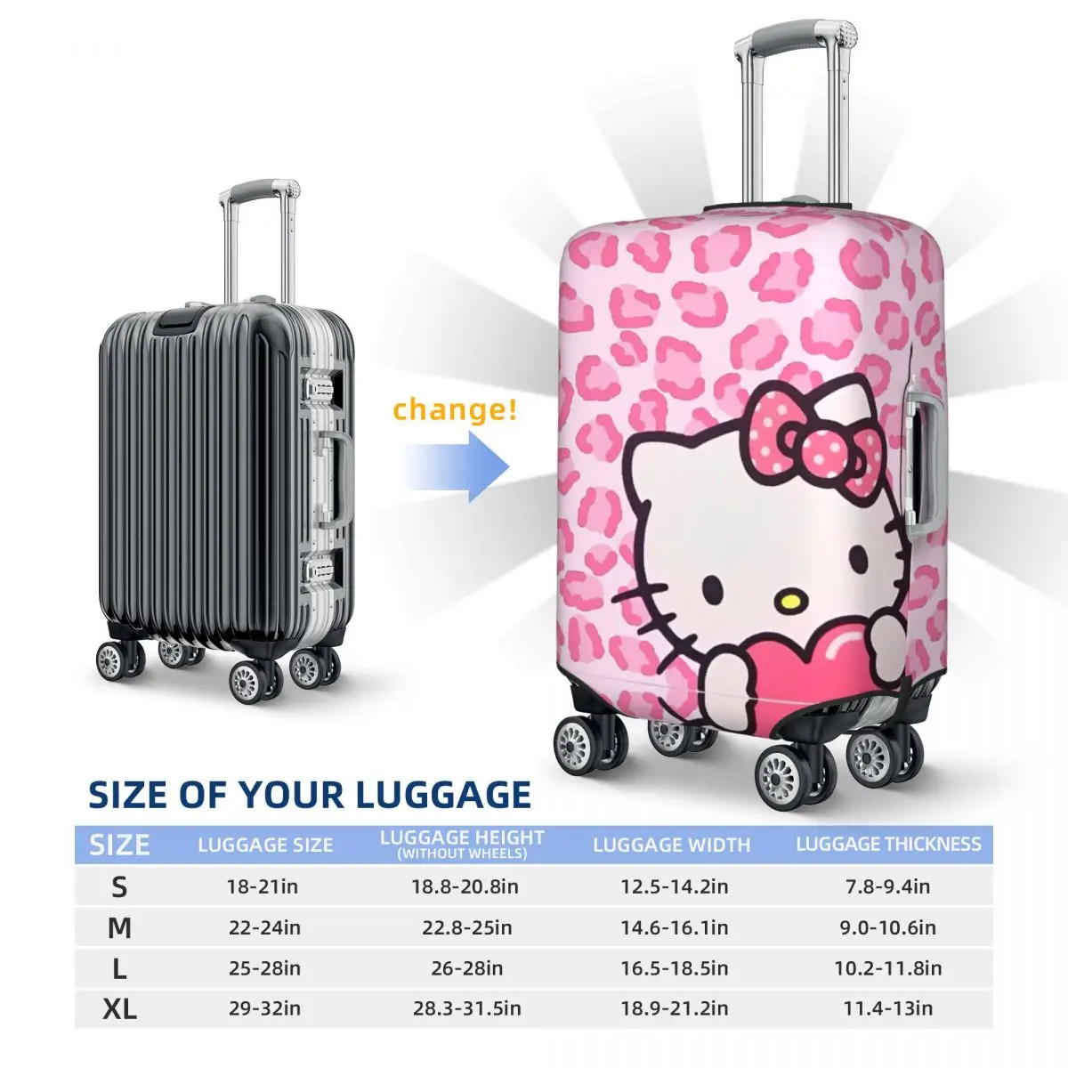 Hello Kitty กระเป๋าเดินทางวันหยุดสนุกการ์ตูนสัตว์ปรับแต่งสีใดๆกระเป๋าเดินทางกระเป๋าเดินทาง Protector