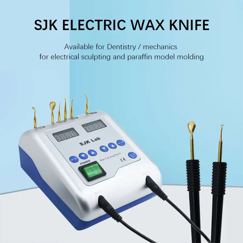 SJK Lab Elektrisch Waxermes Carving Met 6 Wax Tips + 2 Pennen Tandheelkunde Gereedschap Tandheelkundige Apparatuur