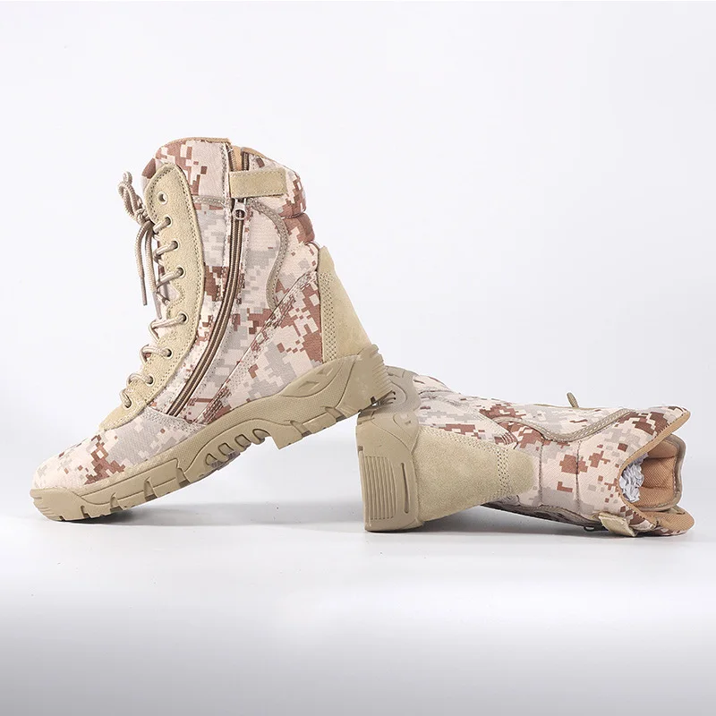 Botas tácticas de adiestramiento al aire libre para hombre, zapatos altos para el desierto, Botas de camuflaje para combate, caza, escalada, senderismo