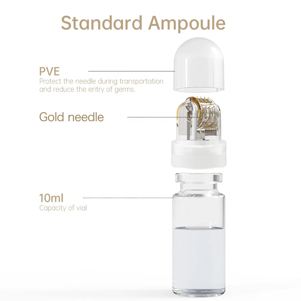 1 STKS 64 naalden Microneedle met 10 ml Fles Schoonheid Huid Reparatie Microneedling Tool