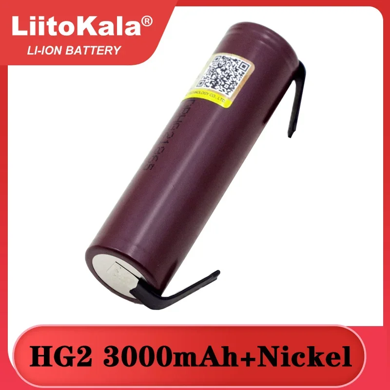 Liitokala nowa bateria HG2 18650 3000mAh 18650HG2 3.6V rozładowanie 20A, dedykowana do baterii hg2 + DIY nikiel