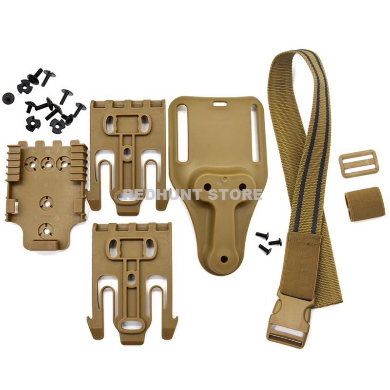 Tactical Drop Leg Holster QLS 19 22 Mid-low Belt Holster Loop Universal Pistol Holster Elactic Thigh Strap for Hunting