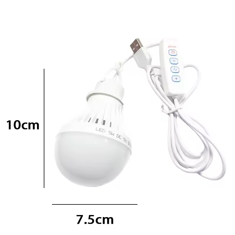 5W Led Camp Light Usb Emergency Bulb 3 Color Dimmable Hanging Tent Lamp for Work BBQ Fishing Repair Out Door Camping Equipment