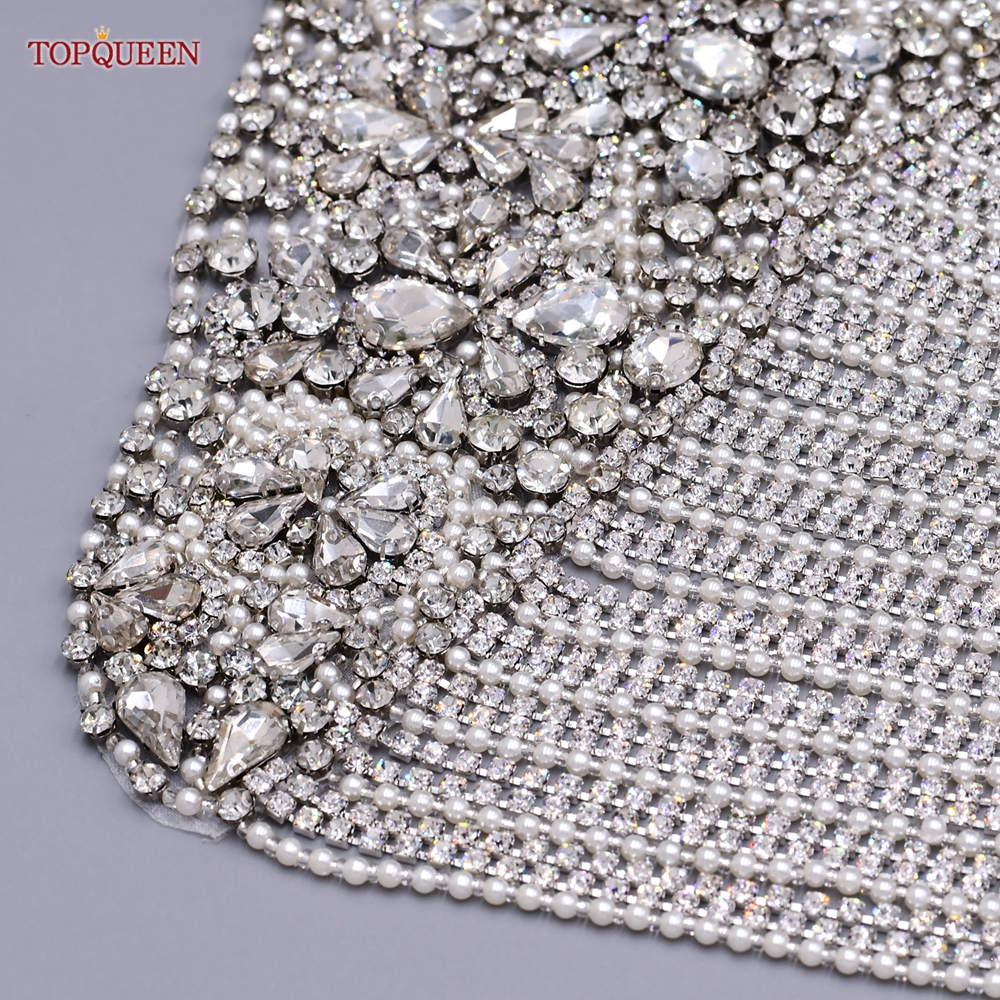 TOPQUEEN SP36 Customization  Rhinestone Patches Embellishment Scrapbooking Sewing Applique for Clothing Patch Women Epaulettes