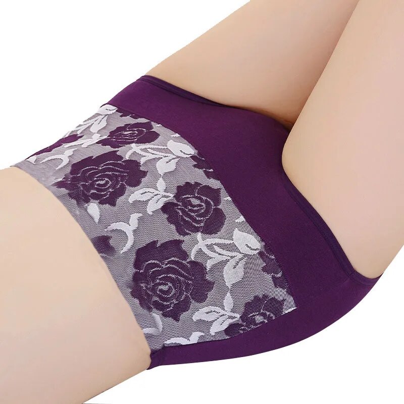 3 pçs/lote calcinha de cintura alta algodão feminino corpo emagrecimento plus size roupa interior impressão briefs senhoras calcinha respirável lingerie feminina