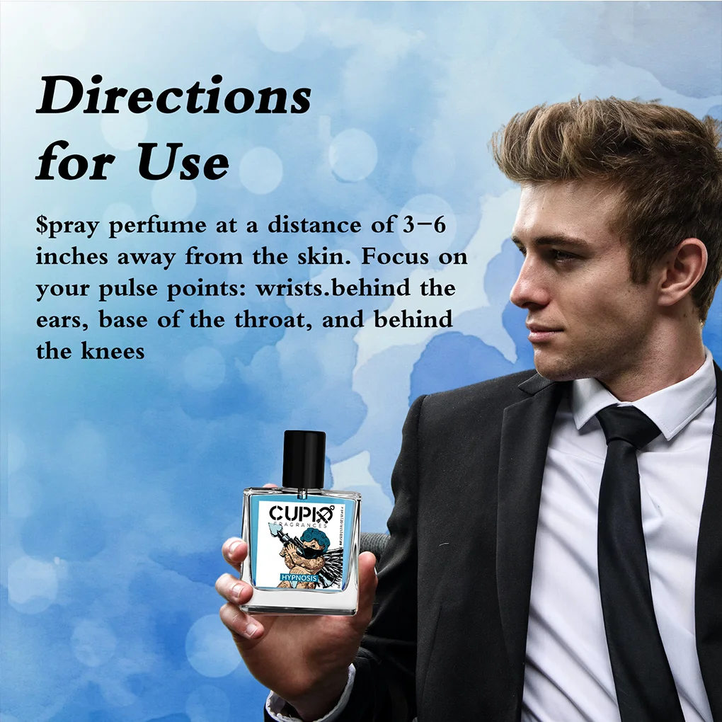 CUPID Fragrance 50 ml Herren-2-in-1-Köln-Luxusduft für den modernen Gentleman wird mit tragbaren 2 x 5 ml-Parfums geliefert