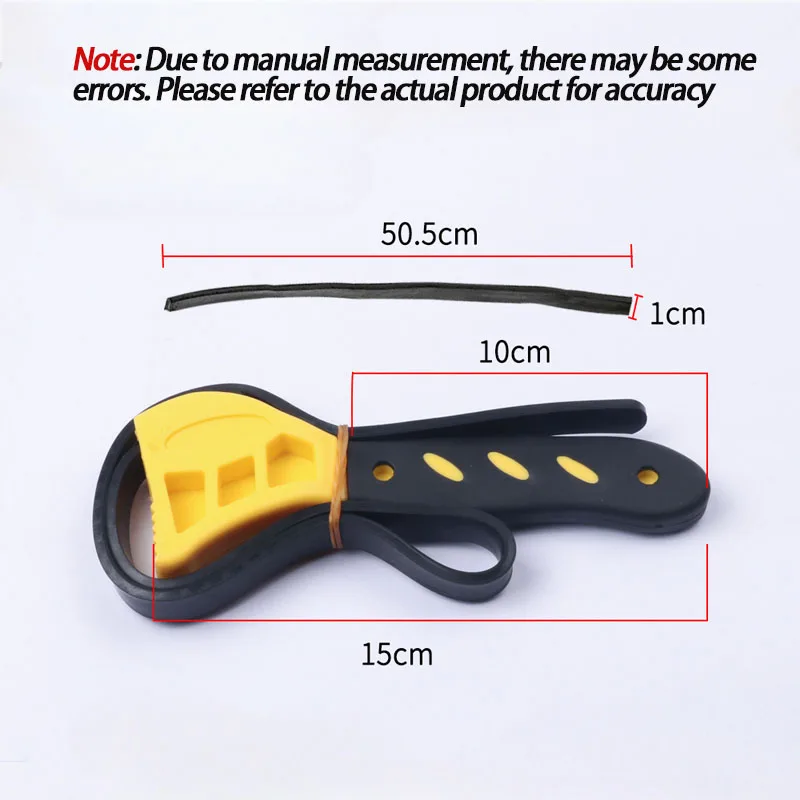 1Pcs 6inch Belt Wrench Oil Filter Puller Strap Spanner Chain Wrench Strap Opener, Adjustable Disassembly Tool