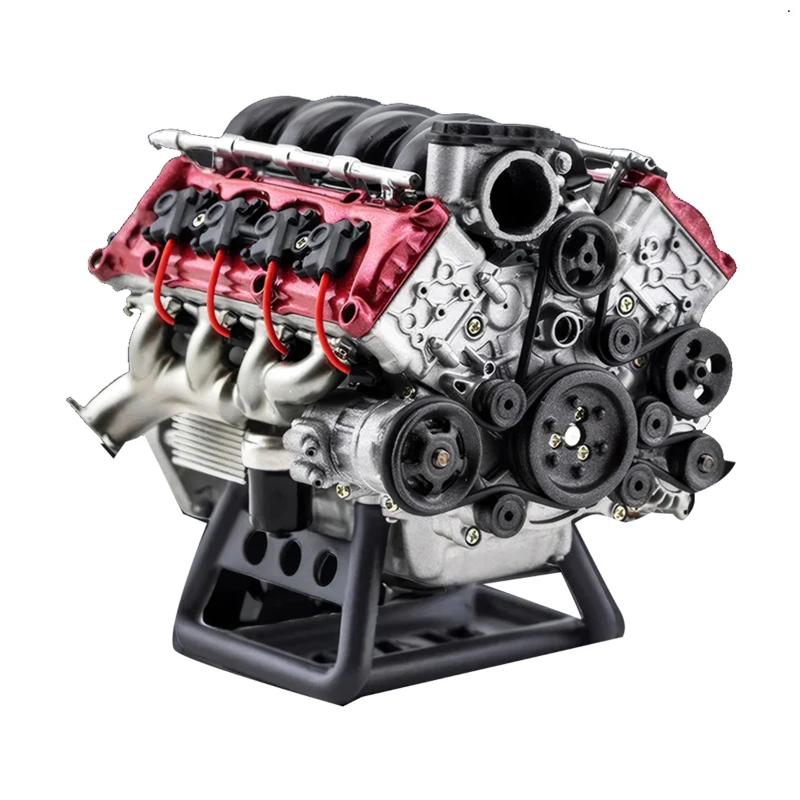 Kit de montagem de modelo de combustão interna de motor B-M V8 RC motor de simulação completa adequado para carro RC Ax90104 Scx10