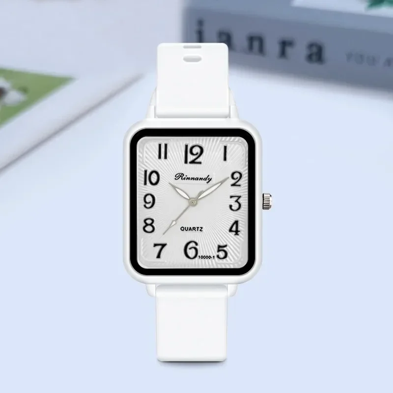 Reloj con correa de silicona de marca para estudiantes, reloj de cuarzo Digital cuadrado de ocio para mujer, nuevo reloj de pulsera de lujo a la moda para mujer, triangulación de envíos
