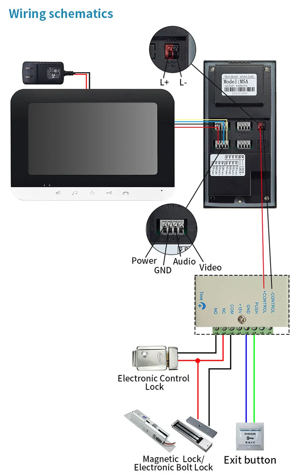 จอภาพ 7 นิ้ว 2/3/4 Apartment/ครอบครัววิดีโอประตูโทรศัพท์ระบบอินเตอร์คอมมุมกว้าง Doorbell กล้องกันน้ํา Access Control