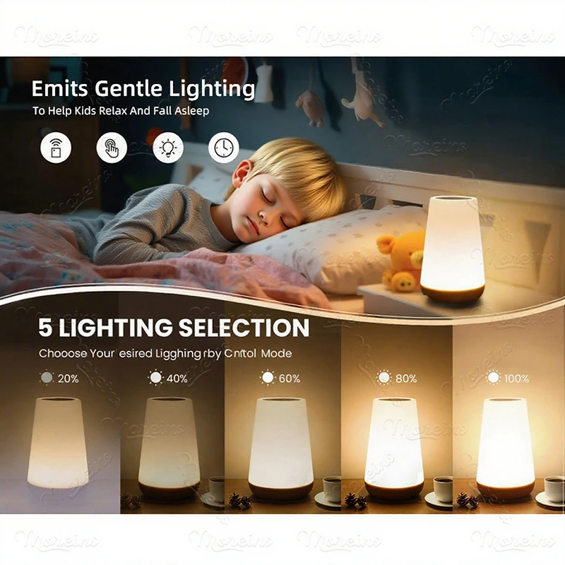 Controle remoto rgb 13 cores mudando luz noturna toque regulável lâmpada portátil mesa lâmpadas de cabeceira usb recarregável noite lâmpada