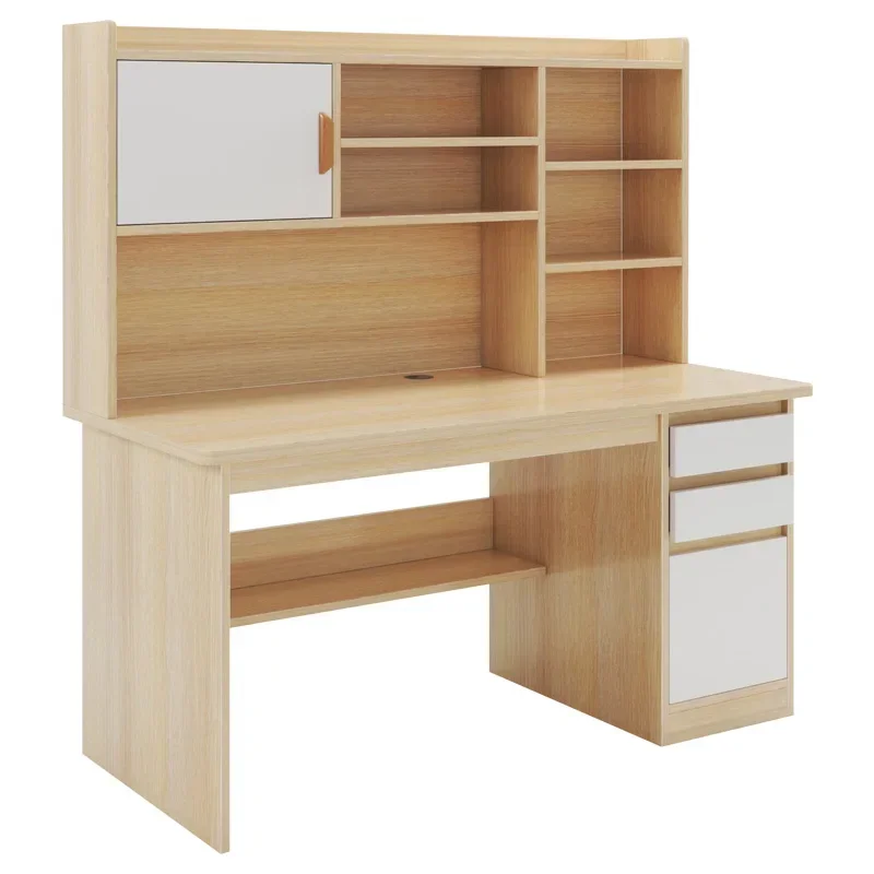 Bureau intégré, bibliothèque, chambre d'étudiant, bureau, simple et moderne