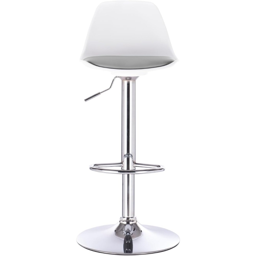 2 taburetes de bar, cojín acolchado de piel sintética, reposapiés regulable en altura y silla giratoria de 360 grados, taburete de bar