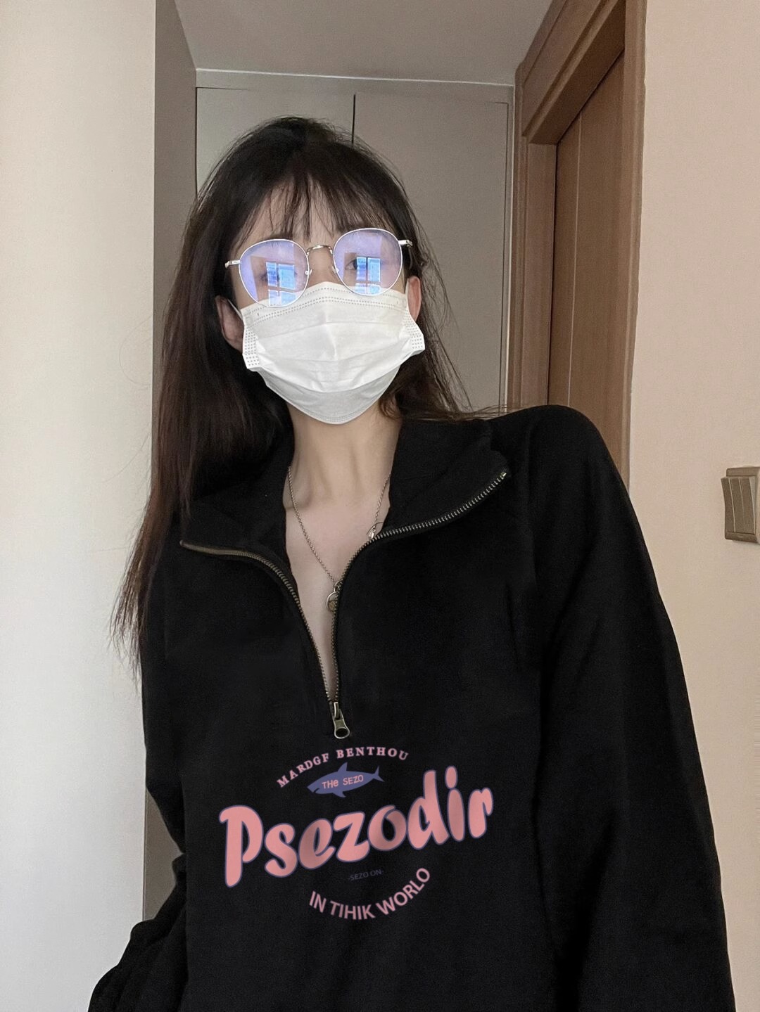 Vintage Large Collar Sweatshirt Women's Polo Collar Loose Thin Autumn Top Trendy Design Outerwear Comfortable Korean Sle Lo...