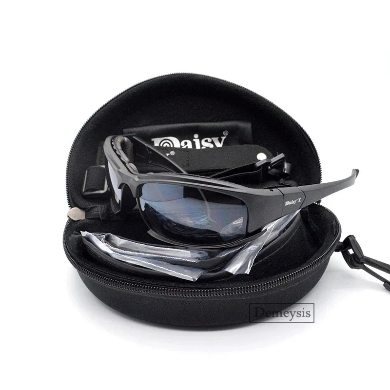 Daisy-Gafas polarizadas tácticas para deportes al aire libre, Gafas de sol con 4 lentes, caja Original, Gafas para disparar y senderismo