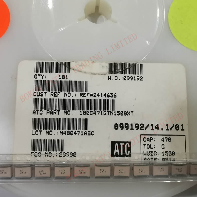 470PF 2500V 100C471GTN2500XT 100C471GW2500XC ATC 471G a471G a471J Cap Ceramic 470pF 2500V SMD  Low ESR High RF Current Voltage